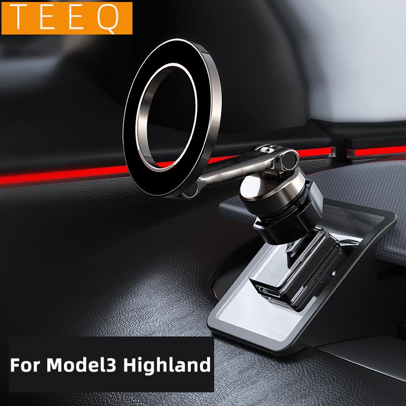 Car Phone Holder For Tesla Model3 Highland Model Y 2019-2025 Car Mount Adjustable Magnetic Car Phone Support Frame Accessories