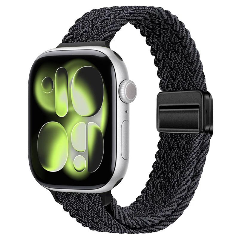 Плетеный нейлоновый ремешок для Apple Watch Ultra 3 49 мм 11 10 46 мм 42 мм Браслет с магнитной застежкой IWatch 9 8 7 41/45 мм 6 5 4 SE 44/40 мм