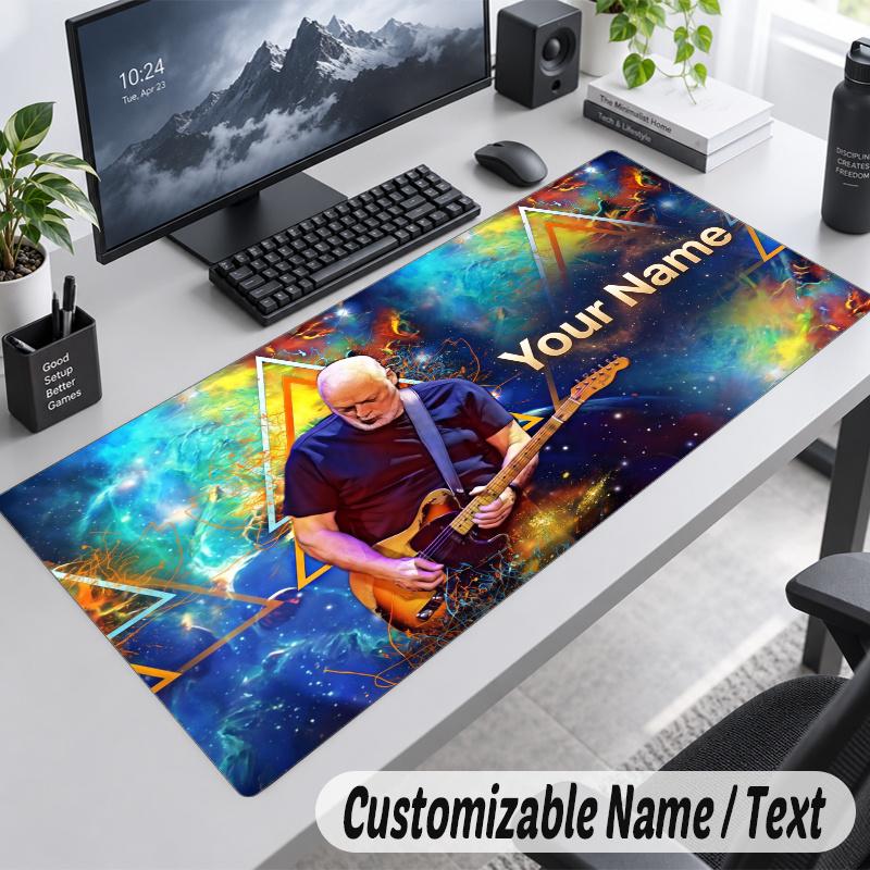 David Gilmour Personalized Large Mouse Pad Custom Name Text Extended Desk Mat Gaming Mousepad
