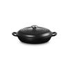 Le Creuset Cast Iron Enamel Buffet Casserole, 26 Cm, Matte Black, Gas, Induction, Oven, and Dishwasher Safe [Official Japanese Product]