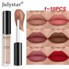 Women's Waterproof Matte Lipstick Brown Pigmented Dark Red Long Lasting Velvet Lip Gloss Balm Makeup Lip Gloss 1 To 10 Pieces, Style D 1pc, 10 Pieces