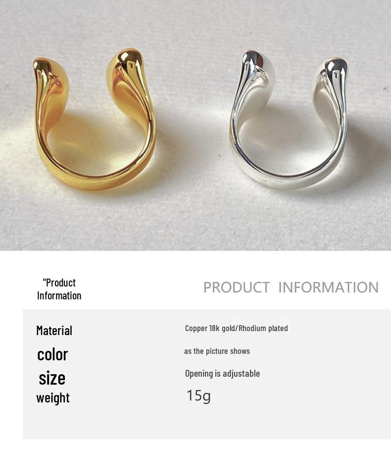 2024 Элегантное Классическое Регулируемое Полированное Открытое Кольцо - Роскошный Дизайн Высокого Класса для Женщин