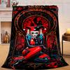 1PC Dark Gothic clown Beauty Flannel Blanket Gift, Suitable for Both Men And Women, Soft Ideal for Beds And Sofa, Birthday Or Christmas Gift