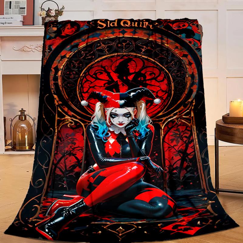 1PC Dark Gothic clown Beauty Flannel Blanket Gift, Suitable for Both Men And Women, Soft Ideal for Beds And Sofa, Birthday Or Christmas Gift