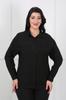 Женская рубашка больших размеров, черная рубашка большого размера с двойным карманом из ткани Rita