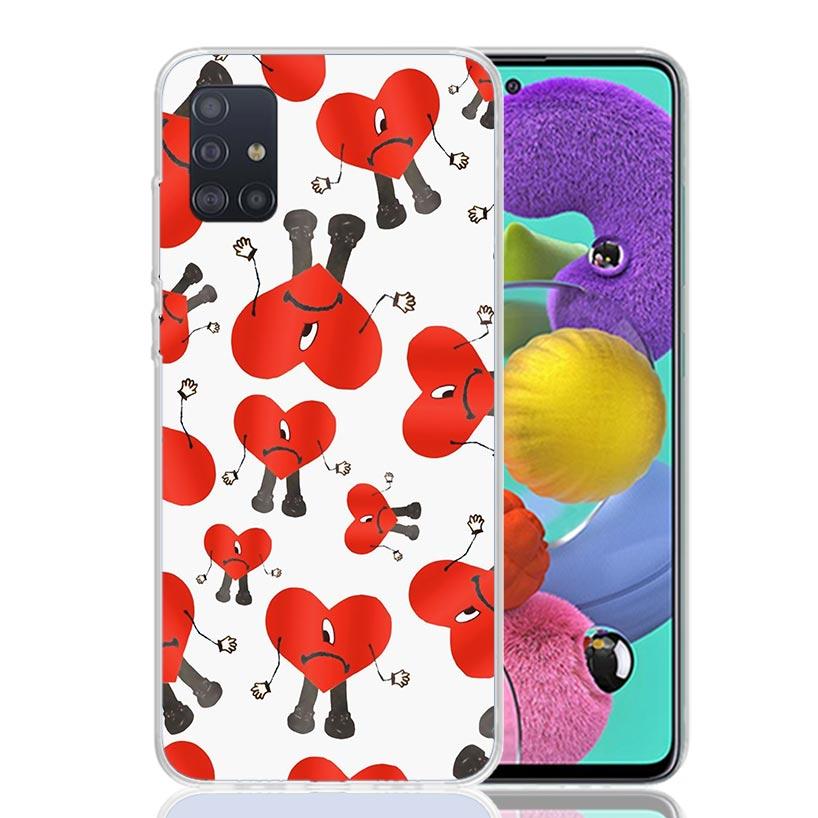 Bad Bunny Heart Case Phone Cover for Samsung Galaxy A52 A51 A50 A42 A32 A22 A12 A02S A72 A71 A70 A41 A31 A21S A40 A30S A20E A10S