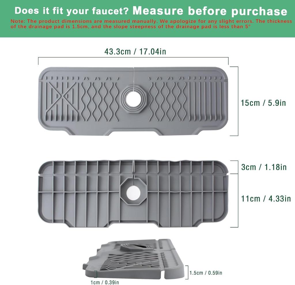 Брызговик для кухонной раковины, силиконовая ручка для смесителя, поддон для капель, многофункциональная сушильная подкладка, подставка для губки и столешница в ванной комнате,