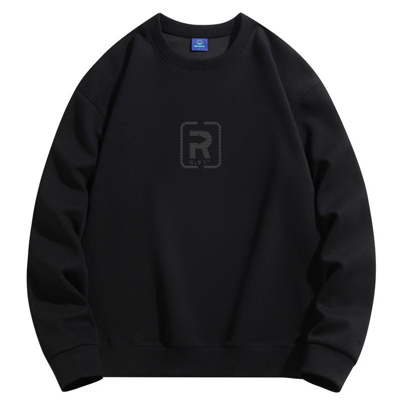Толстовка мужская с круглым вырезом и узором R, модная повседневная, с длинным рукавом, большого размера 
