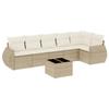 VidaXL Salon de Jardin avec Coussins 7 pcs, Canapés de Terrasse, Ensemble de Meubles de Patio, Mobilier d'Extérieur, Beige 3253735
