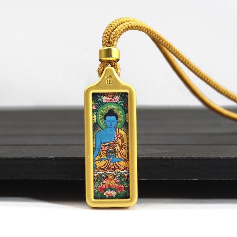 Sacred Tara Thangka Necklace Gold Plated for Spiritual Growth and Protection