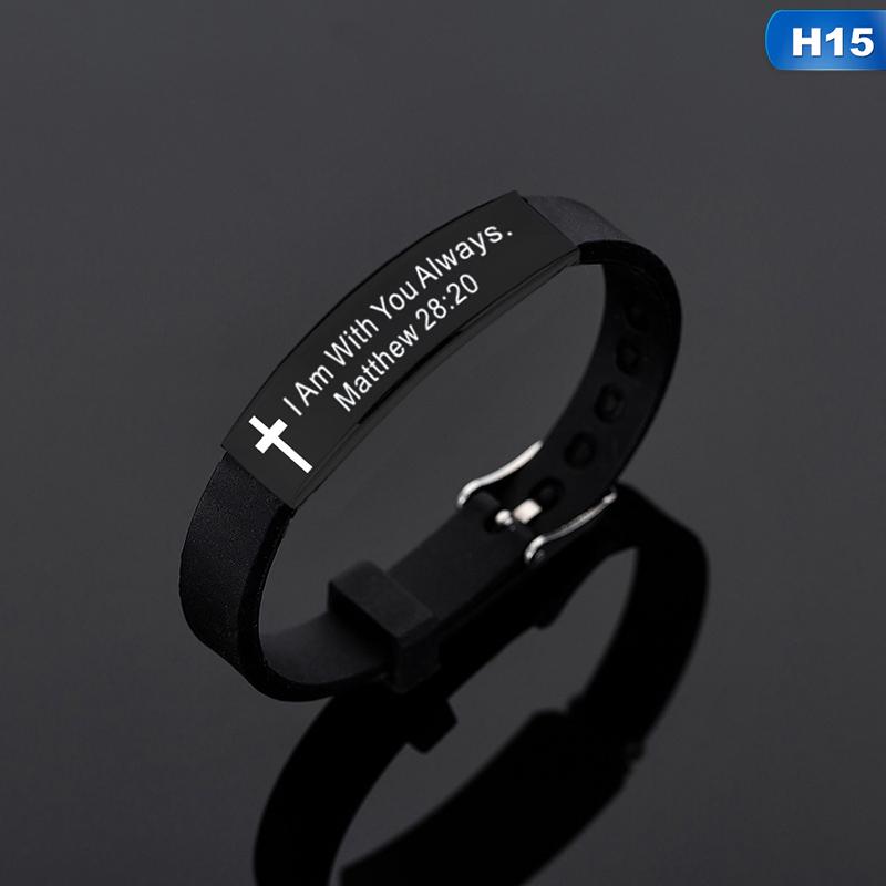 Цитата Религиозный Крест Иисуса Писания Христианский Библейский Стих Вдохновляющие Вера Силиконовые Браслеты Для Мужчин Женщин Ювелирные Изделия