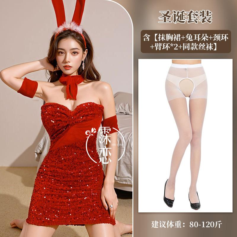 Sexy lingerie christmas party clothes, sexy christmas clothes cos bunny dress new date suit