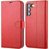 Protective Case - PROSHOP - for Samsung S22 Ultra - Red - Leather Effect - Card Holder