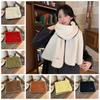 Polyester Lock Edge Winter Scarf Solid Color Women Warmer Scarf Long Thickened Neckscarf  New Year