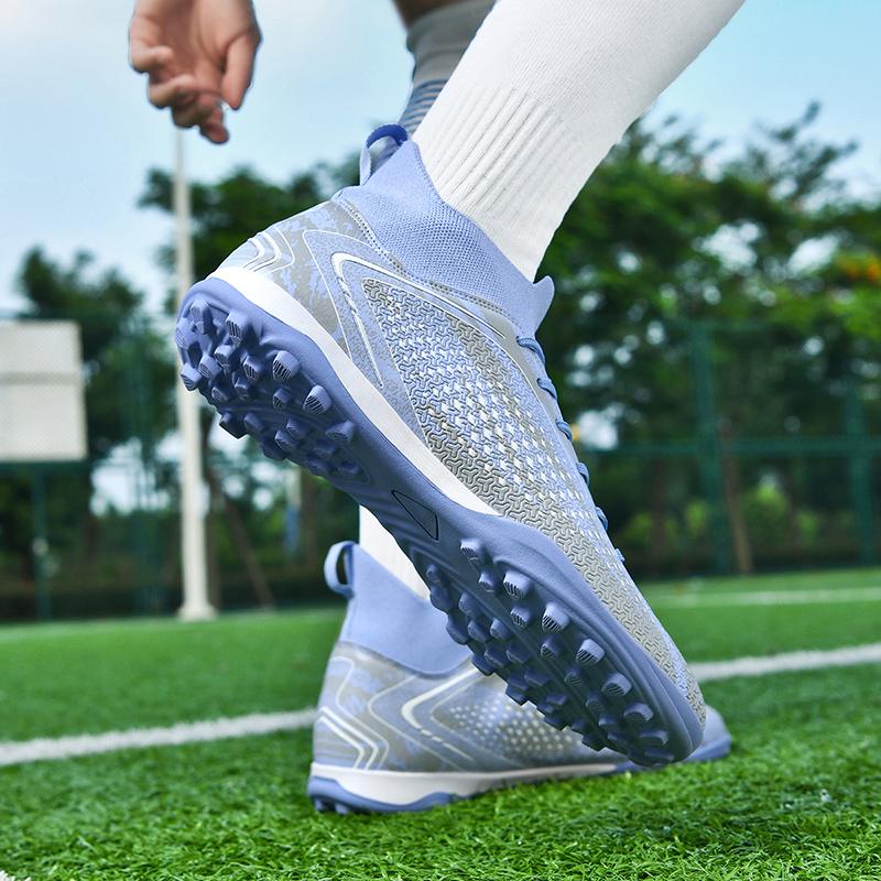 34-46 Мужские футбольные бутсы резиновые мягкие подошвы короткие шипы искусственный газон кожаные детские футбольные бутсы для молодежи