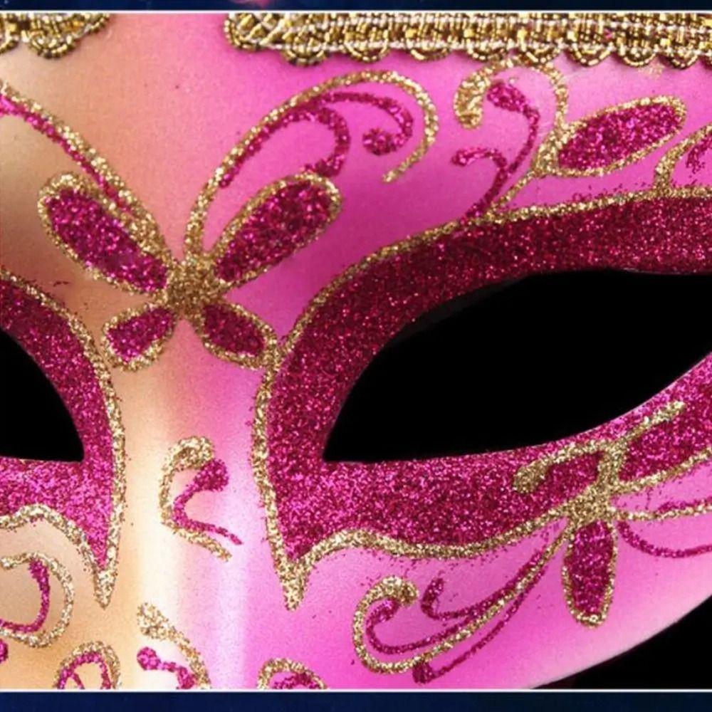 Plastic Glitter Mask Half Face Mask Venice Mask Personality Halloween Masks  Props Mask