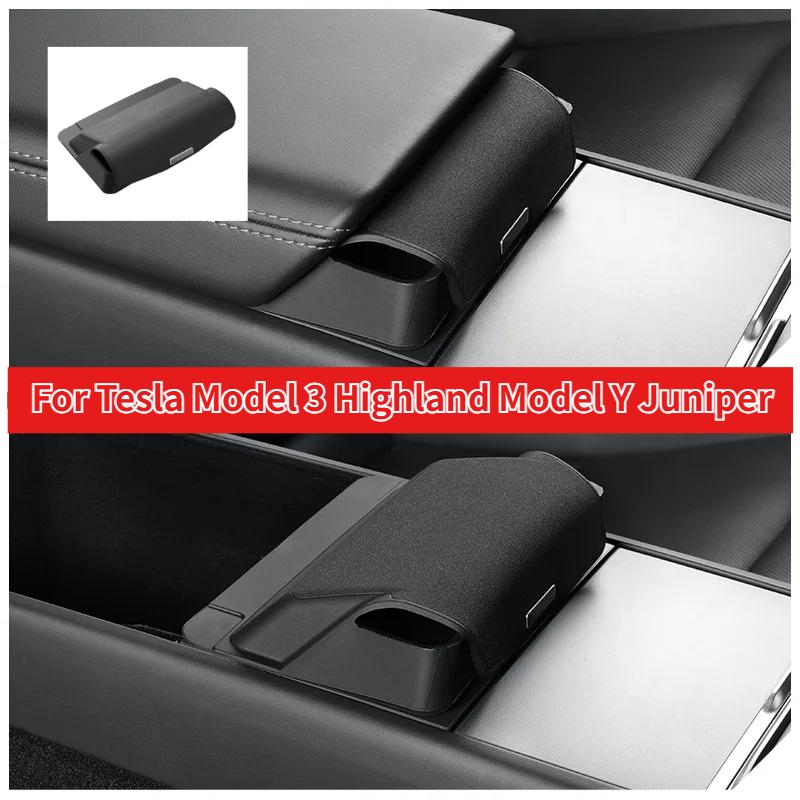 Central Armrest Storage Box for Tesla Model 3 Y Highland Juniper 2025 Car Glasses Phone Storage Case Multi Functional Accessorie