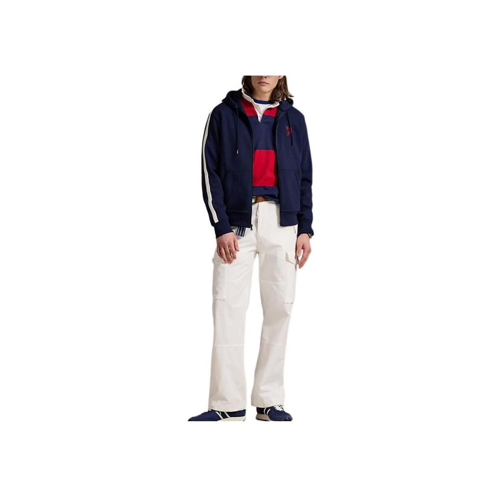 Polo Ralph Lauren Логотип Двусторонний Вязаный Сетчатый Худи с Длинным Рукавом Мужская толстовка Синий 710964438001