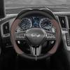 Microfiber carbon Fiber car steering wheel cover for Infiniti Q50 Q30 G37 FX35 Q60 Esq Qx50 Qx60 Qx70 Ex Jx35 G35 accessories