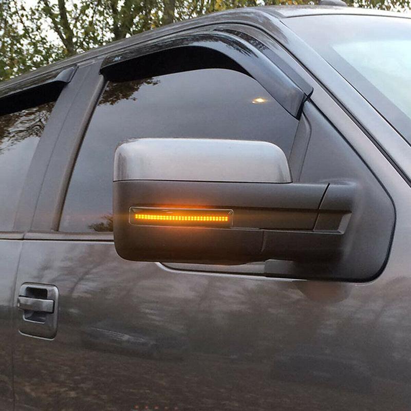 1Pair Car Side Mirror LED Marker Lights Dynamic Yellow Turn Signal Lamps 9L3Z-17E748-B For Ford F-150 2009-2014 Raptor 2010-2014