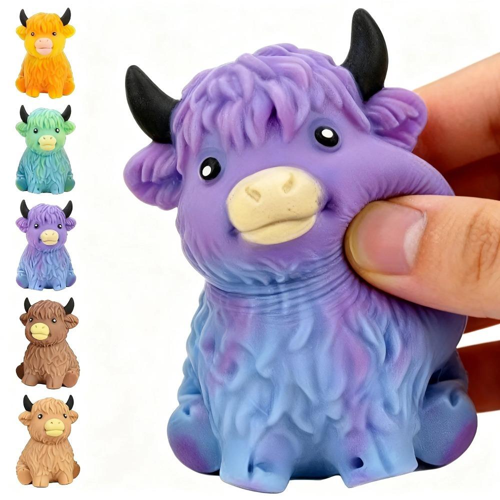 Сенсорная игрушка «Шотландская корова», сжимаемые сенсорные игрушки, шарики от стресса «Шотландская корова», подарок, снятие тревожности, фиджет, сувенир на вечеринку