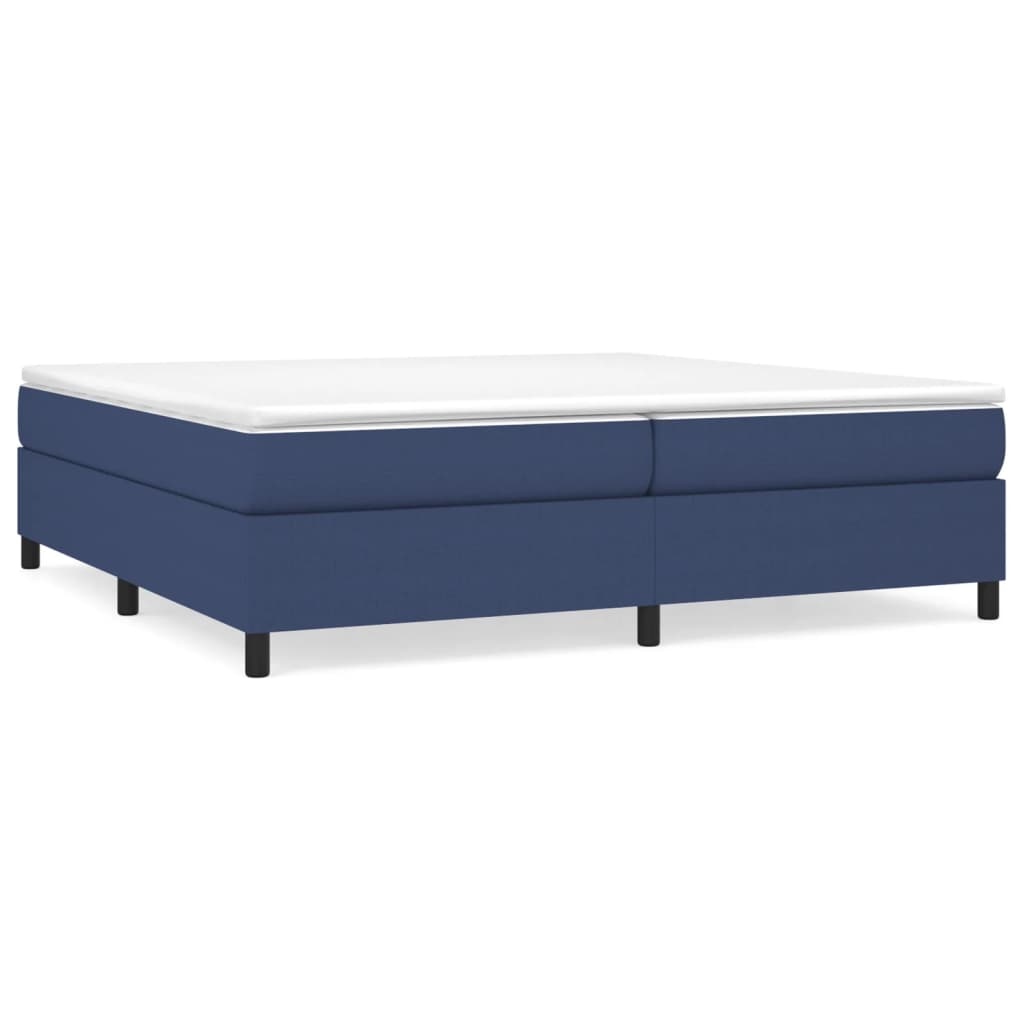 Box Spring Bed Frame Blue 200x200 cm Fabric