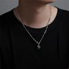 Готический Hip Hop Инкрустация Овальный Циркон Четырехконечная Звезда Подвеска Нержавеющая Сталь Змеиная Цепь Ожерелье для Мужчин Женщин Уличная Одежда Ювелирные Изделия