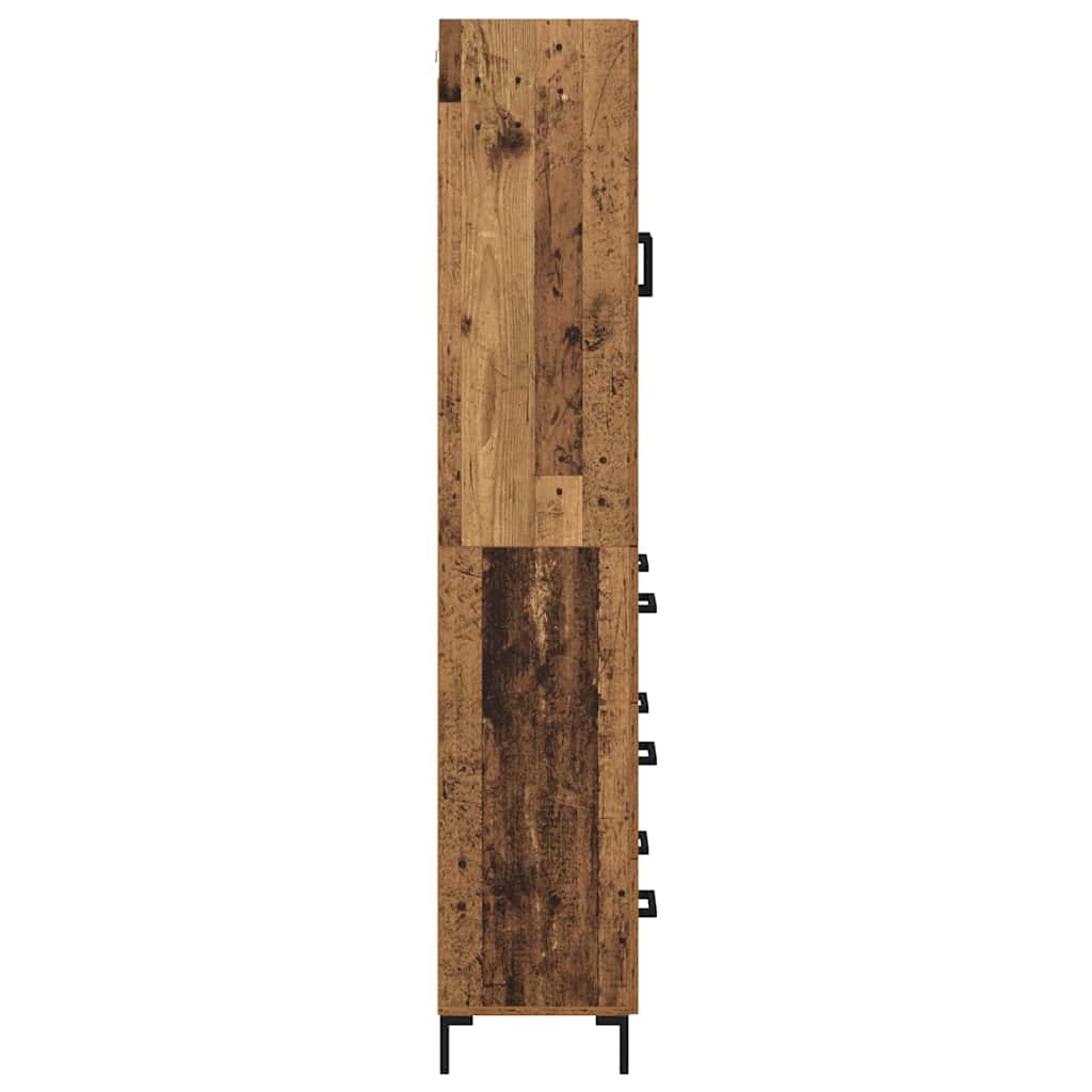Highboard with Drawers 2 pcs Reclaimed Wood Look Particleboard