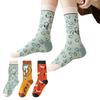 3 Pairs Unisex Medium Length Fashionable Trendy Sock Animal Horse Patterns Men's Soft Comfortable Women's Cotton Socks Couple Socks