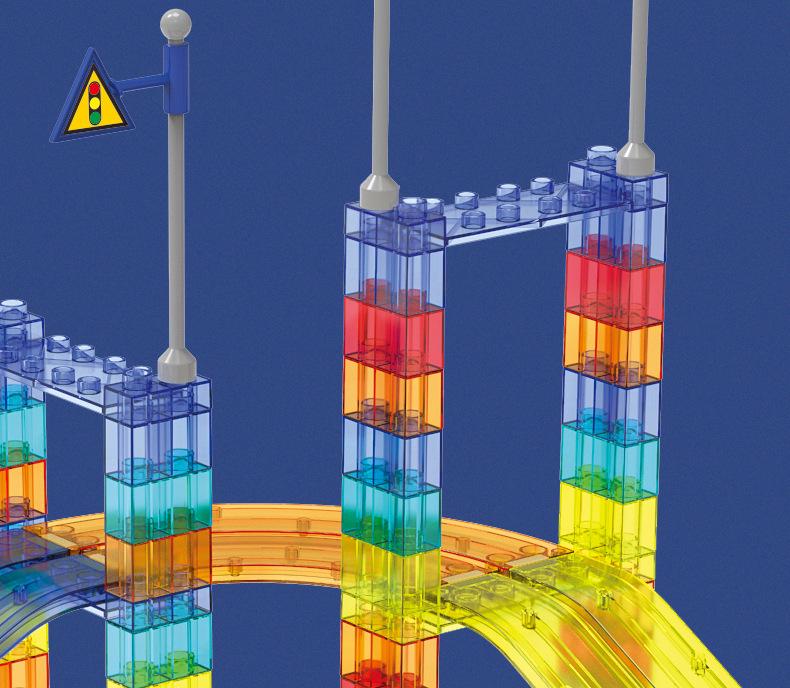Dige Магнитная машинка на треке: Полупрозрачные строительные блоки для DIY электромобилей с магнитными плитками