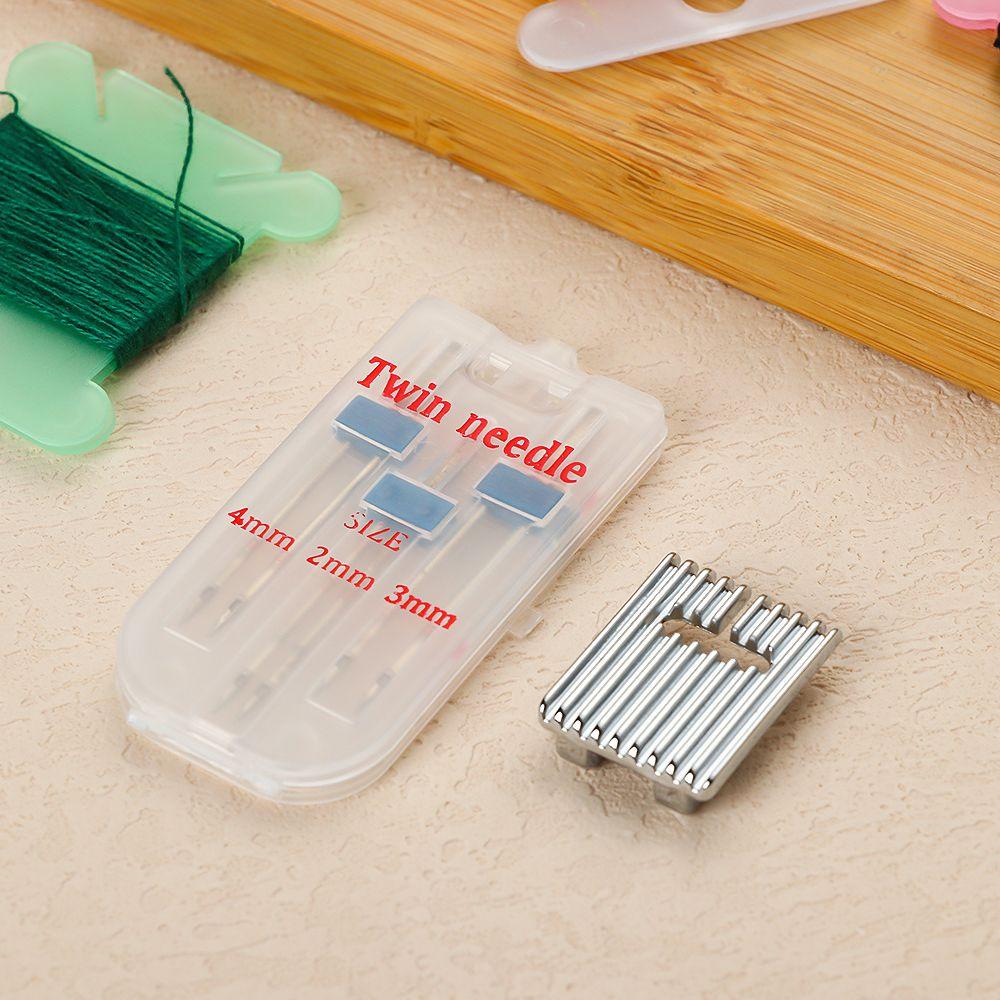 Фурнитура для прижимной лапки с двойным стежком 4/90, 9 канавок, 3 размера, двойные иглы