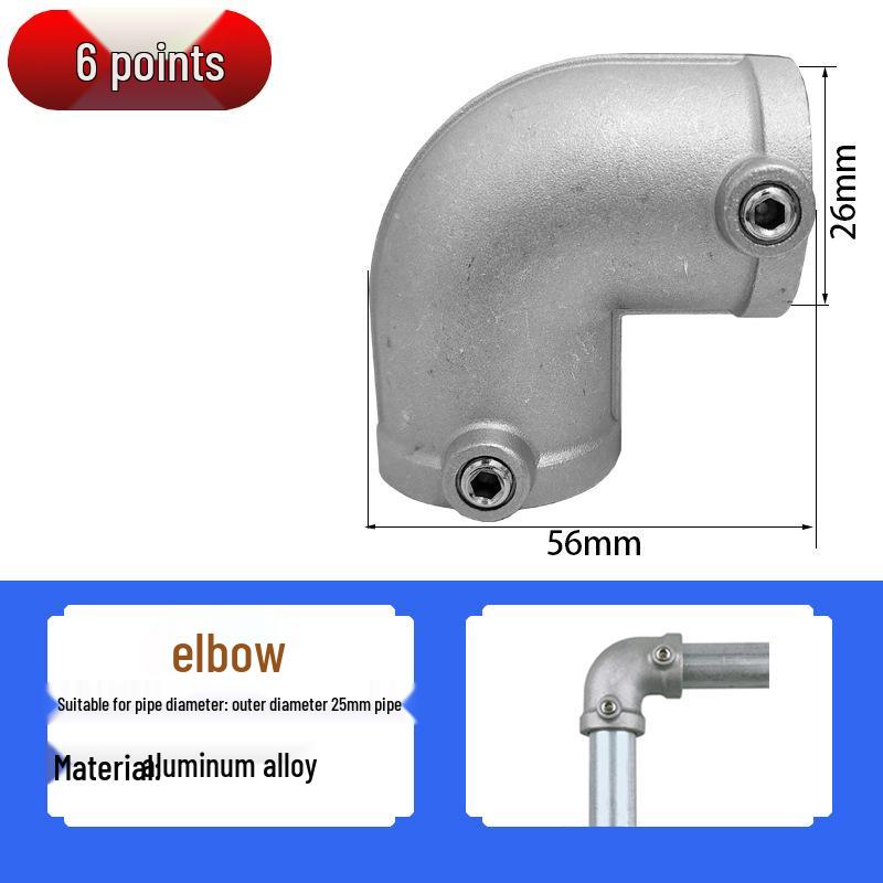 20/25/32mm Steel Pipe Connector: Galvanized 6-Point Round Elbow Joint Fastener