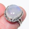 Подарочное кольцо из стерлингового серебра 925 пробы с натуральным радужным лунным камнем S.6 v5A31