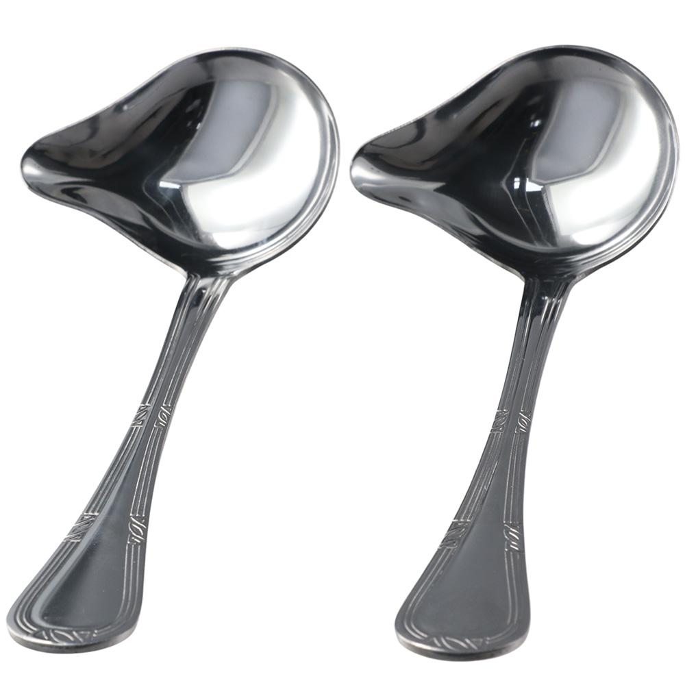 1/2pcs 7.87*2.91 Inch Household Spoon Set Silver Skimming Spoon Creative Duckbill Scoop Kitchen
