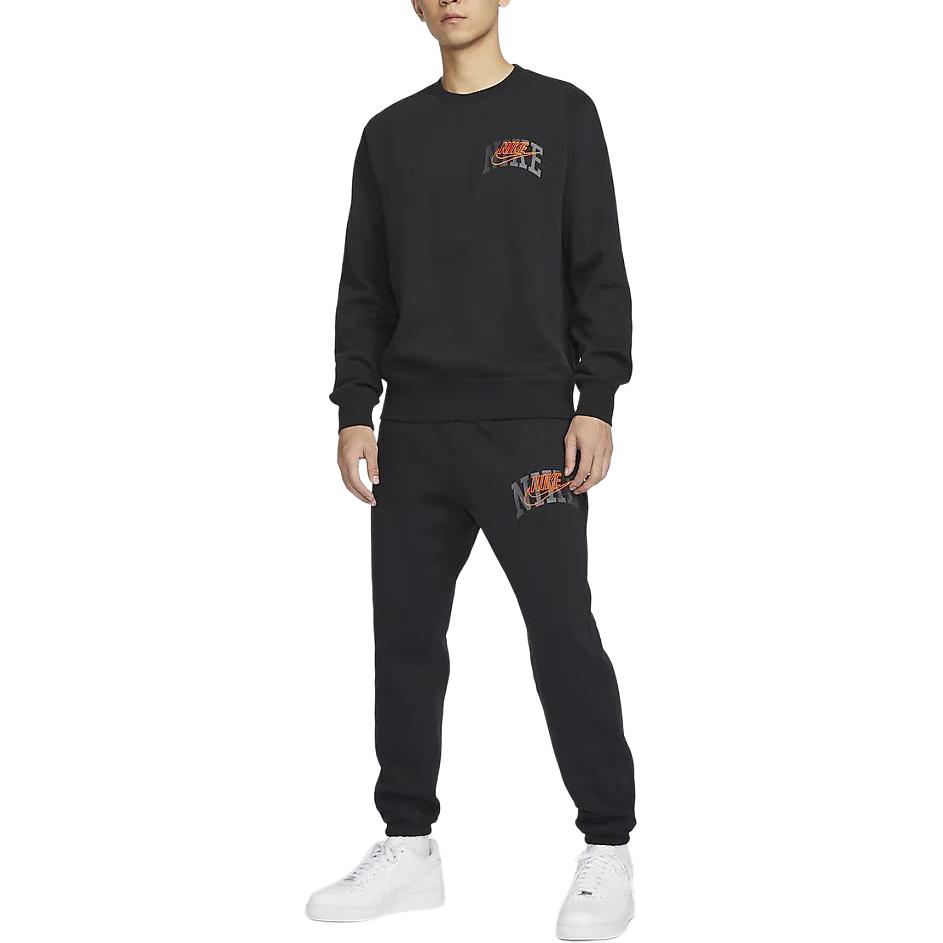 Nike Мужская толстовка с вышивкой логотипа клуба и подкладкой из флиса, с круглым вырезом, черная FV4446-010