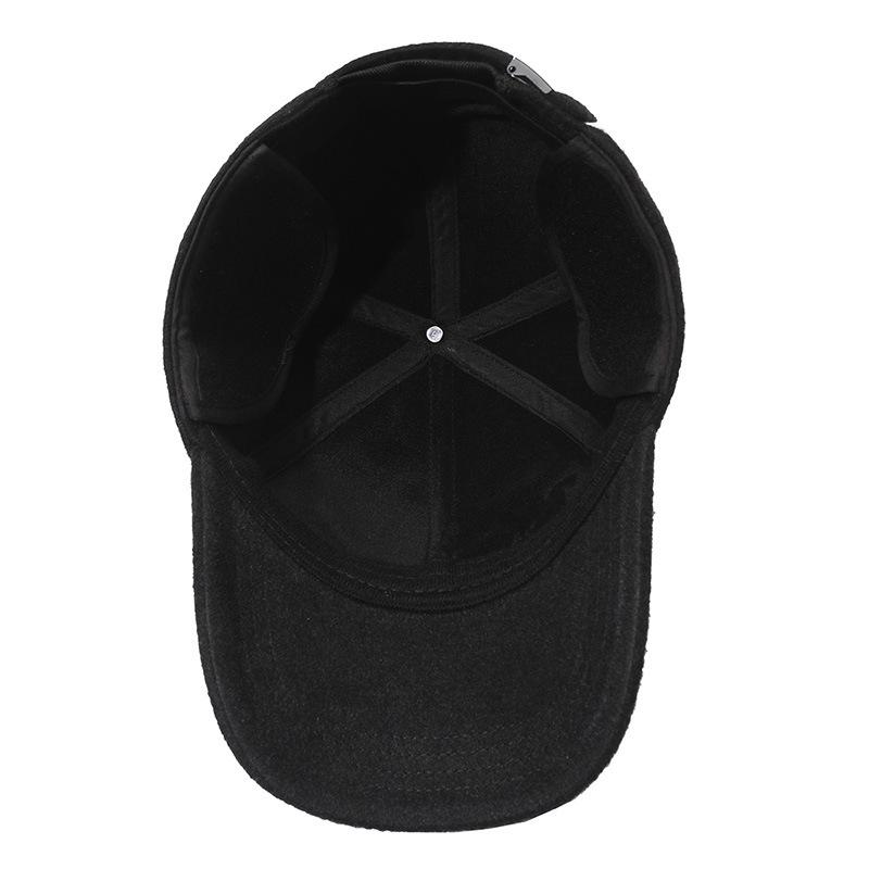 Men's Middle-aged And Elderly Baseball Cap Warm Velvet Cap Outdoor Coldproof Warm Cap With Ear Protection Cotton Cap