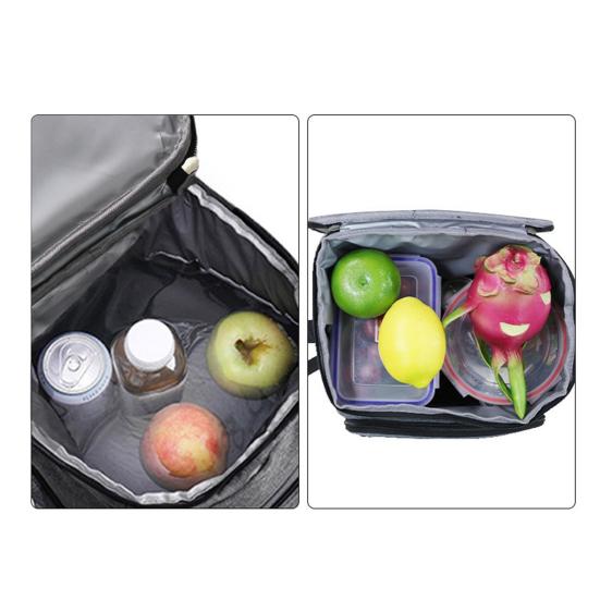 Picnic Bag Large Capacity Waterproof Oxford Cloth Cooler Bag with Adjustable Straps Side Mesh Pockets