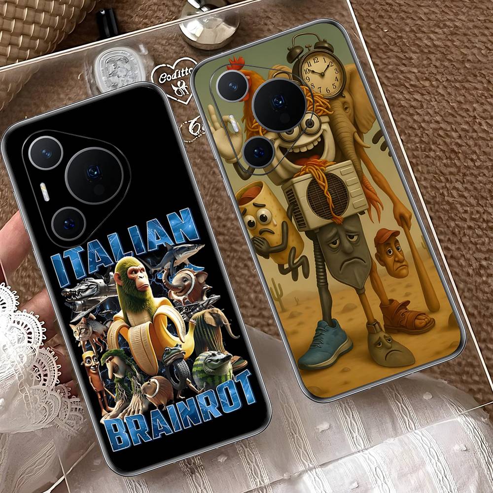 I-ITALIANS B-Brainrot Creative Animal Phone Case For Huawei P 8 9 10 20 30 40 50 Pro Lite Psmart Honor 10 Lite 70 Mate 20lite