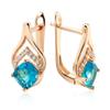 Square Blue Zircon Drop Shape Hollow Earrings Women Fashion Geometric Jewelry Party Accessories
