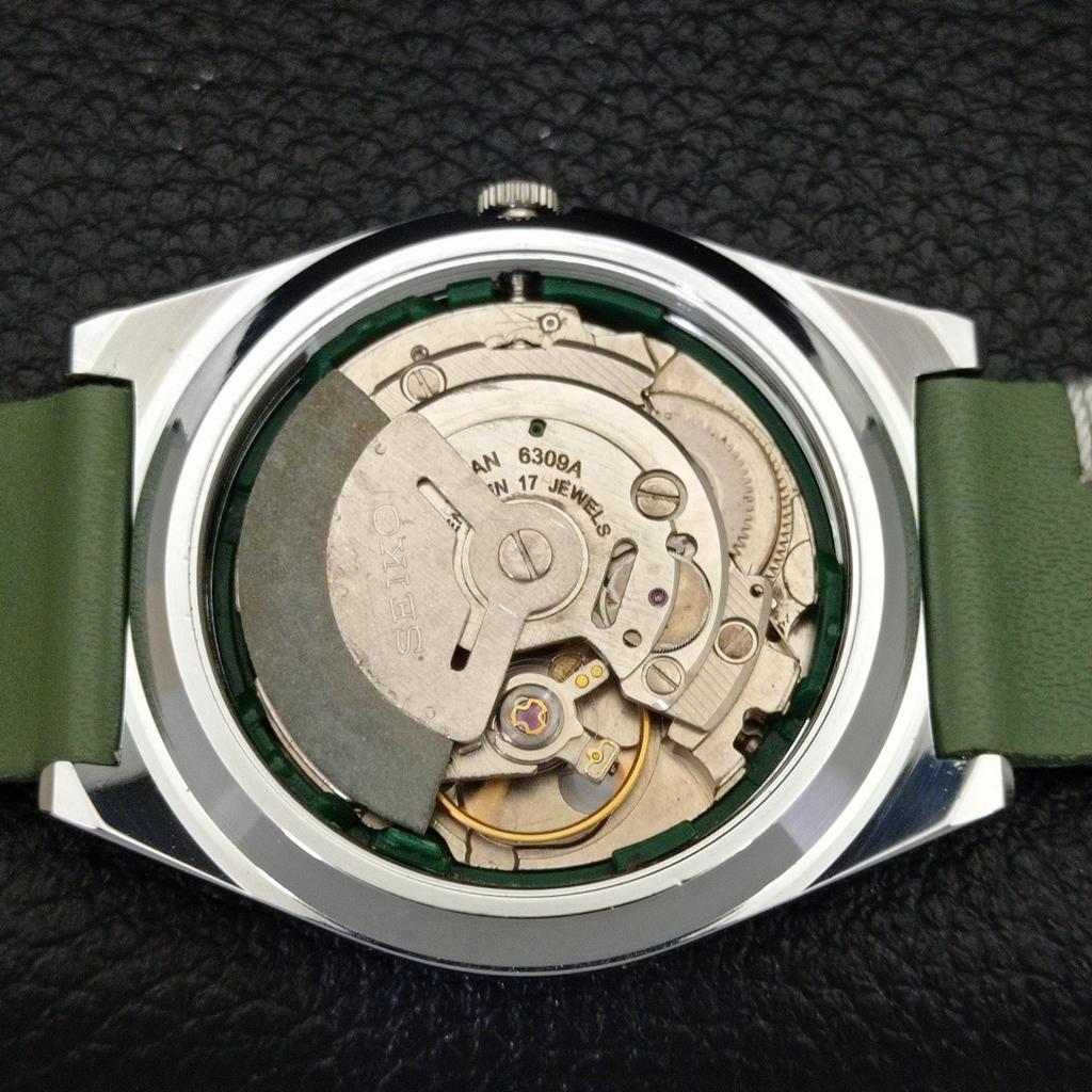 ВОССТАНОВЛЕННЫЕ ВИНТАЖНЫЕ МУЖСКИЕ ЧАСЫ SEIKO 5 AUTOMATIC JAPAN С ЗЕЛЕНЫМ ЦИФЕРБЛАТОМ a434693-2