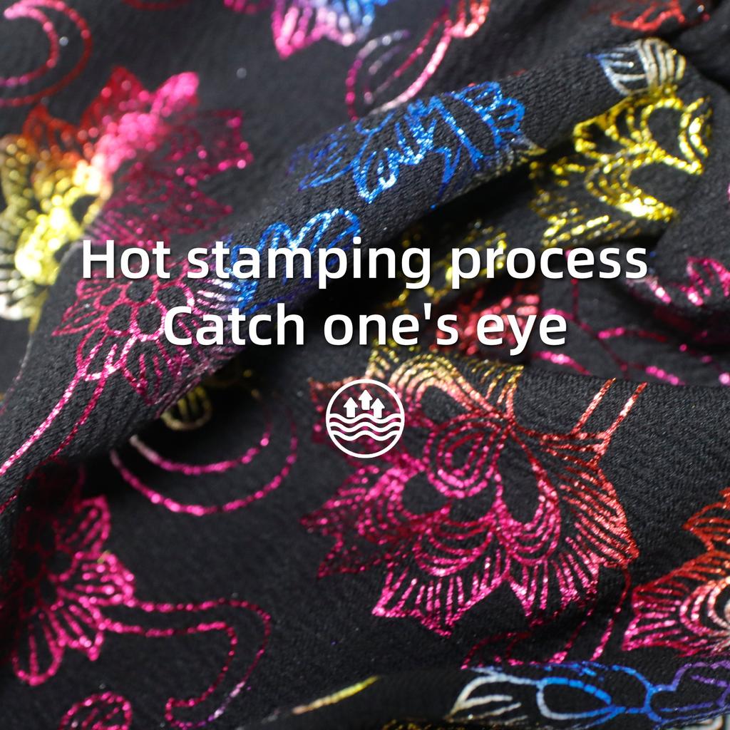 Glitter Full Body Pleated Turban Cap for Women