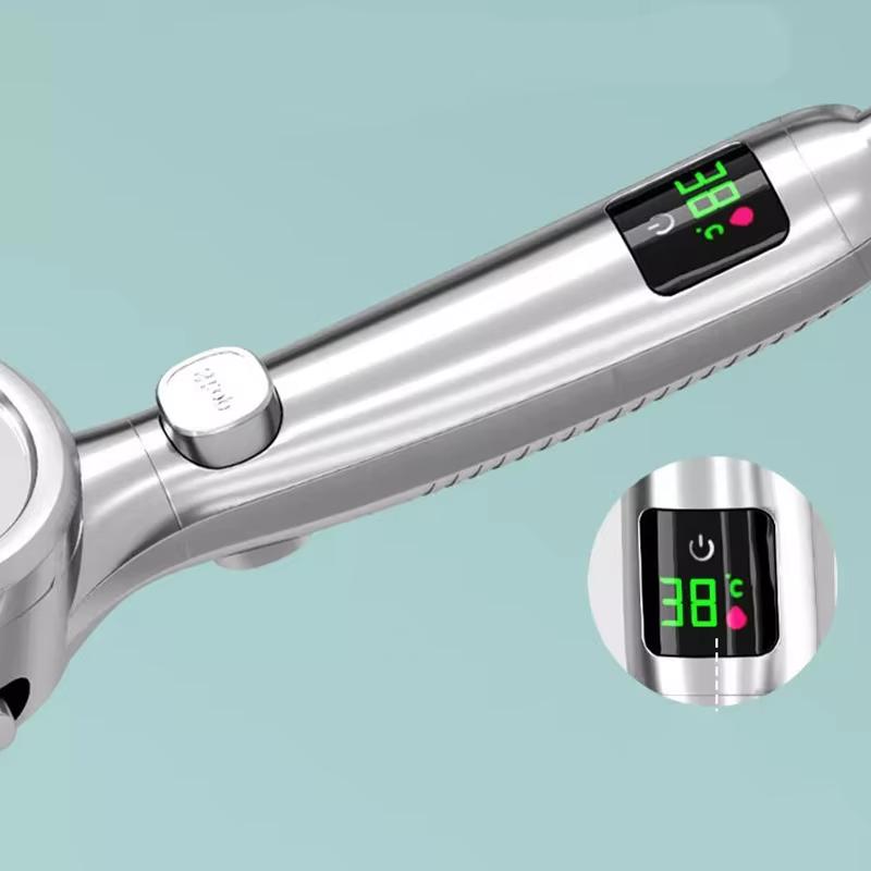 High-Pressure Digital Display Handheld Shower Head 4 Mode Jet Styles New Black ABS Bathroom Faucet Accessory Single Water Outlet