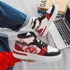Модные китайские красные драконы мужские скейтбордные туфли модные кожаные повседневные спортивные туфли для мужчин уличные высокие кроссовки на платформе женские