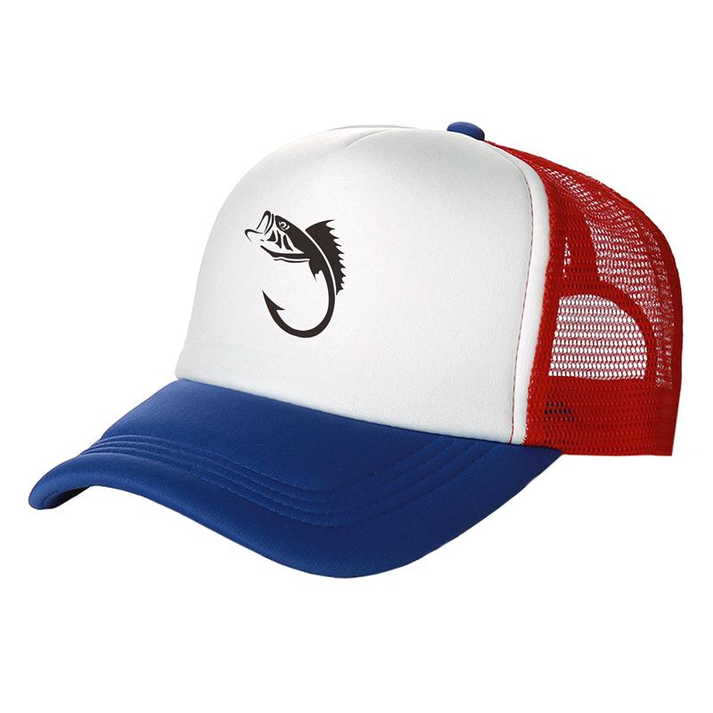 FisherUnisex Fish Hook Unisex Trucker Caps Unisex Cool Outdoor Style Fishing Hats Fashion Baseball Cap Summer Unisex Women Mesh Caps MZ