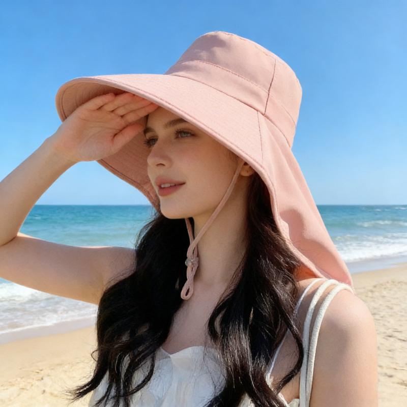 2026 New Model Big Brim Sun Hat for Women UV Resistant Waterproof Face Covering Shawl Cycling Sun Hat