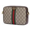 Gucci Сумка-камера Ophidia GG с золотой маркировкой, старый цветочный логотип, полосатая тесьма, холст с кожаной отделкой