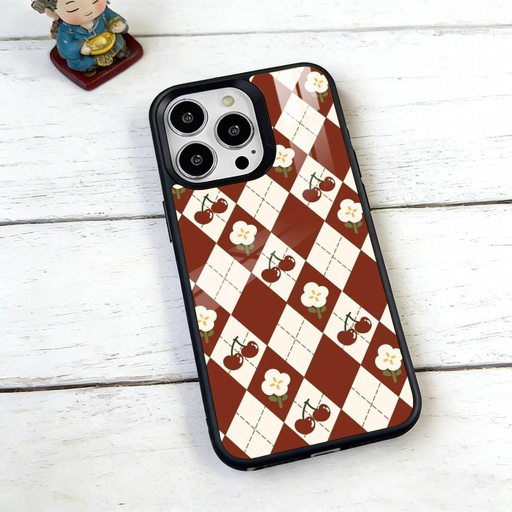 Чехол для телефона с клетчатым фоном Для iPhone 17, 16, 15, 14, 13, 12, 11 Plus, Pro Магнитный с Magsafe Беспроводная зарядка