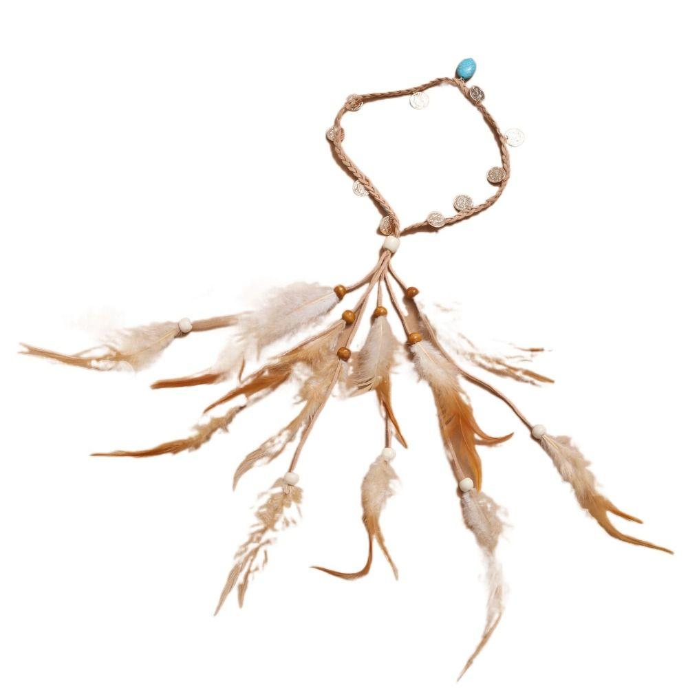 Tassel Ethnic Style Headdress Adjustable Indian Headband Temperament Feather Headband Halloween