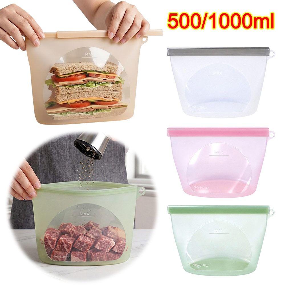 Moisture-proof Refrigerator Food Storage Bag Silicone Fruit Freezer Seal Bag  for Kitchen