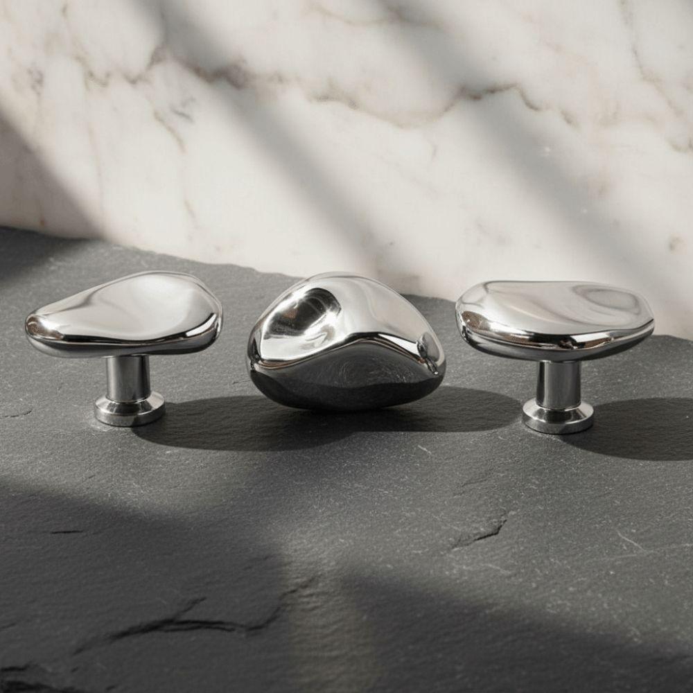 French-Style Silver Single hole Handle Modern Simple Drawer Cabinet Handle Wardrobe Door